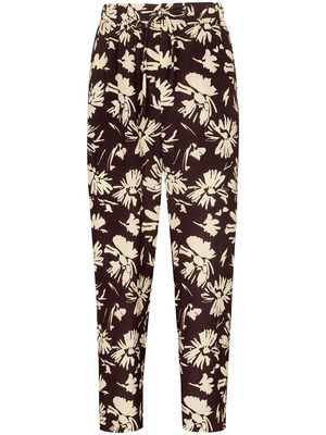 Nanushka floral-print tapered trousers - Neutrals