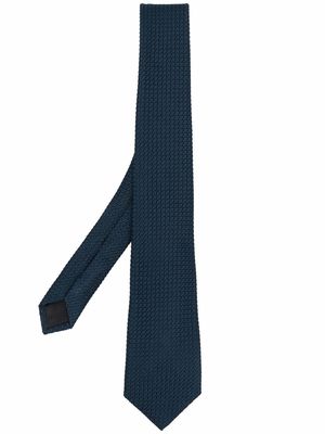 LANVIN embroidered silk tie - Blue