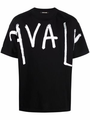 Roberto Cavalli logo-print crew-neck T-shirt - Black