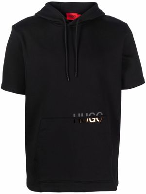 HUGO short-sleeved hooded T-shirt - Black