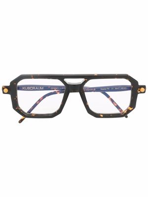 Kuboraum tortoiseshell-frame glasses - Brown