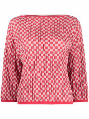 Emporio Armani checkerboard knit jumper - Red