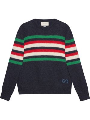 Gucci GG-detail striped jumper - Blue