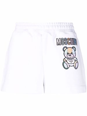 Moschino teddy bear-print track shorts - White