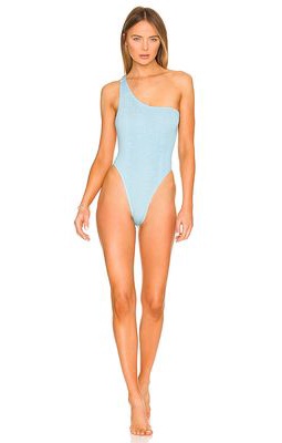 Cleonie Sculpture Maillot One Piece in Baby Blue.
