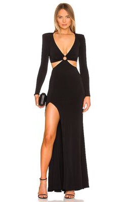 Nookie Riley Ring Cut Out Gown in Black
