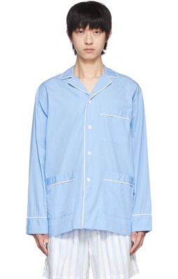 Tekla Blue Organic Cotton Pyjama Shirt