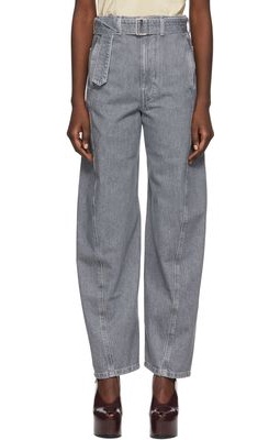 Lemaire Grey Twisted Belted Jeans