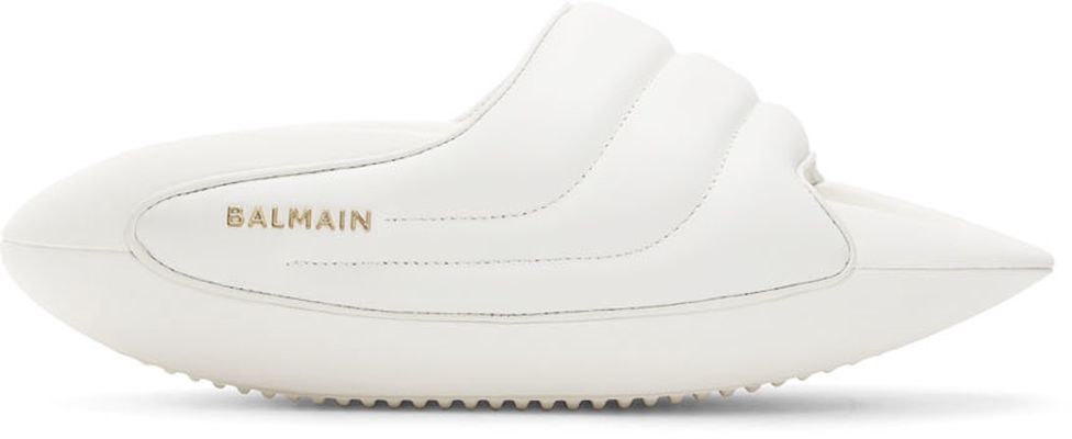 Balmain White Puffy B-IT Sandals