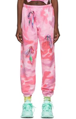Collina Strada Pink Cotton & Polyester Lounge Pants