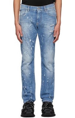 Dolce & Gabbana Blue Distressed Jeans