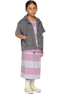 Main Story Kids Purple & Grey Stripe Midi Skirt