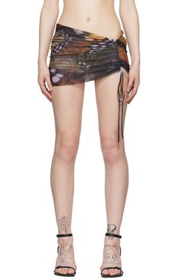 1XBLUE SSENSE Exclusive Multicolor Polyester Mini Skirt