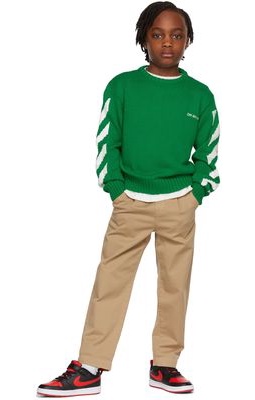 Off-White Kids Green Helvetica Sweater