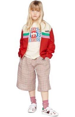 Gucci Kids Red & Off-White 'Original Gucci' Zip Sweater
