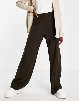 NA-KD relaxed knit pants in brown - part of a set