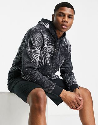 Under Armour Training Rival hoodie in black palm print