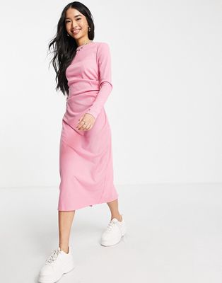 Urban Revivo knit midi dress in pink