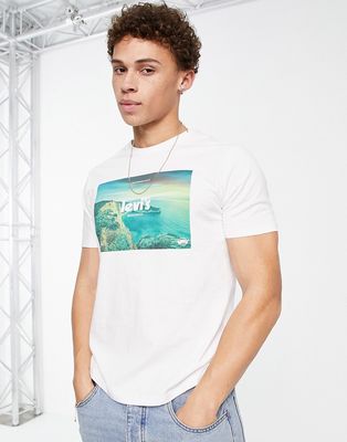 Levi's t-shirt with chest placement scenic print in white
