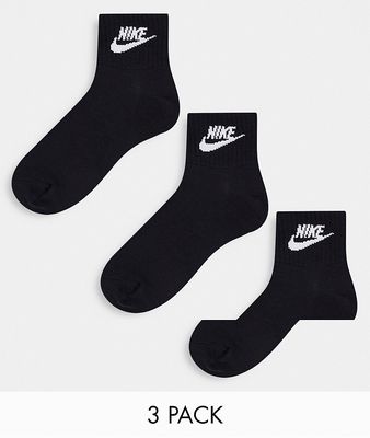 Nike Everyday Essential 3 pack ankle socks in black