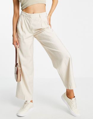 Y.A.S tailored pant in cream - part of a set-White