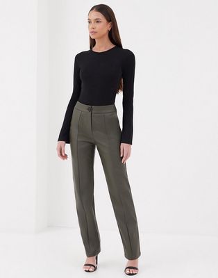 4th & Reckless tailored pant in khaki - part of a set-Green