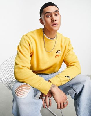 Nike Multi Futura crew neck sweatshirt in yellow