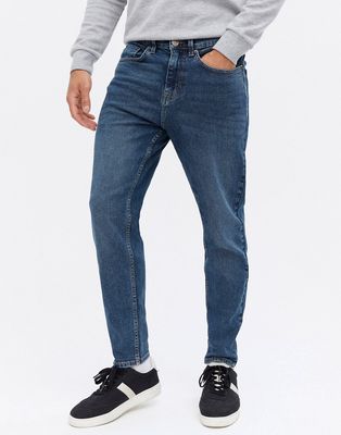New Look Tapered Jeans In Mid Blue