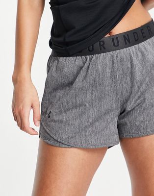 Under Armour Training Play Up 3.0 twist shorts in gray heather