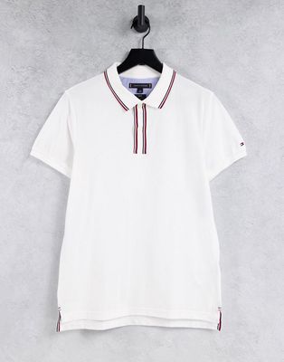 Tommy Hilfiger global tipped slim polo shirt-White