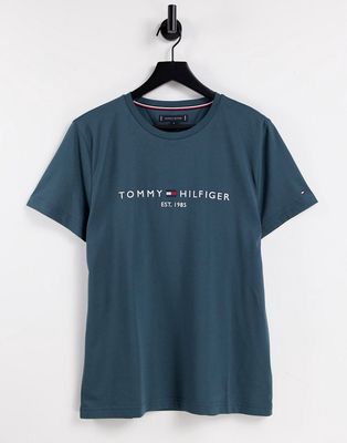 Tommy Hilfiger classic logo T-shirt in blue-Blues
