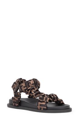 Fendi Feel Logo Sport Sandal in Tobacco
