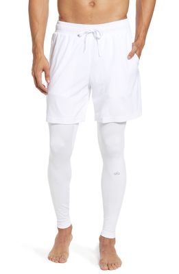 Alo Stability 2-in-1 Athletic Tights in White/white