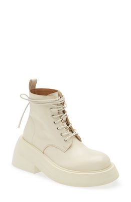 Marsell Microne Lace-Up Boot in Pelle Vitello Ivory