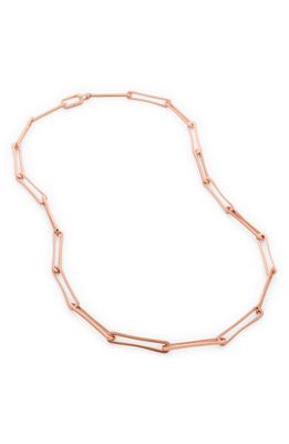 Monica Vinader Alta Long Link Necklace in Rose Gold
