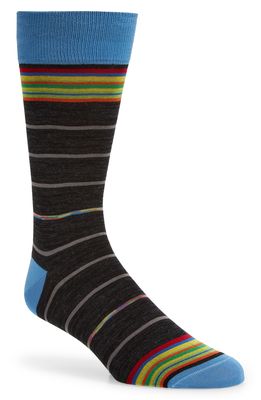 Bugatchi Stripe Dress Socks in Charcoal