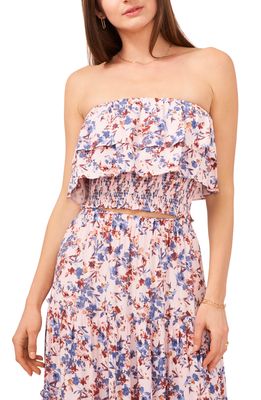 1.STATE Tiered Strapless Top in Pink/Multi