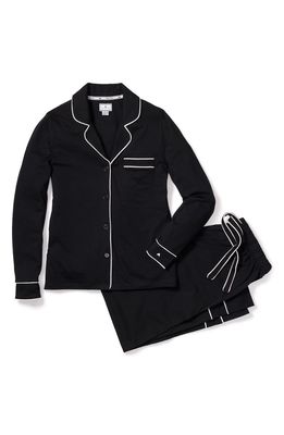Petite Plume Luxe Pima Cotton Pajamas in Black