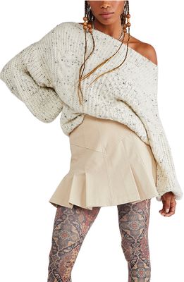 Free People Sugar and Spice Faux Leather Skirt in Ivory