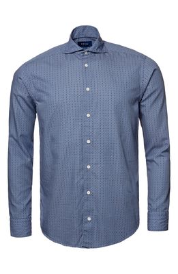 Eton Slim Fit Geo Dress Shirt in Dark Blue