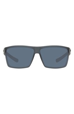 Costa Del Mar 63mm Polarized Oversize Rectangular Sunglasses in Grey