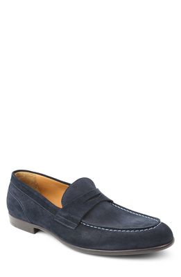 Bruno Magli Silas Penny Loafer in Navy Suede