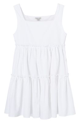 Habitual Kids' Tiered Cotton Tank Dress in White