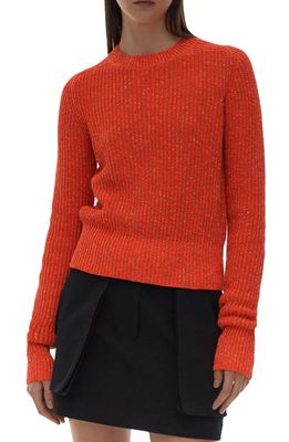 Helmut Lang Bungee Cotton Blend Crewneck Sweater in Poppy