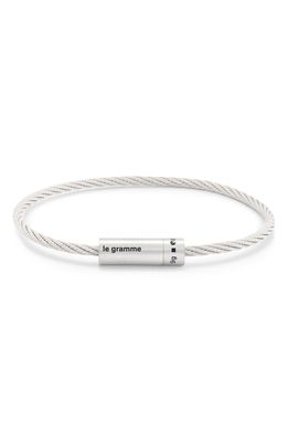 Le Gramme 9G Brushed Cable Bracelt in Silver