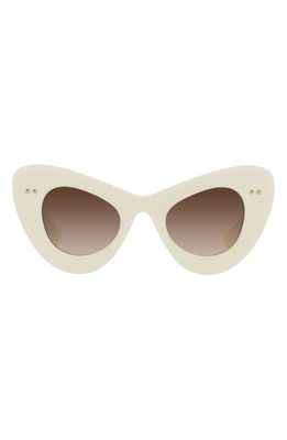 Valentino 46mm Cat Eye Sunglasses in Ivory