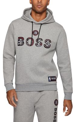 BOSS x NBA Wbounce 2 Toronto Raptors Logo Hoodie in Silver