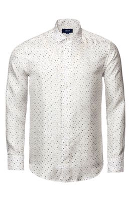 Eton Slim Fit Geo Silk Dress Shirt in Natural