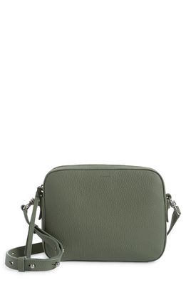 AllSaints Captain Lea Leather Crossbody Bag in Sage Green