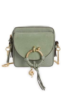 See By Chloe Small Joan Suede & Leather Crossbody Bag in Steel Green